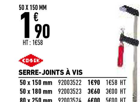 serre-joints à vis