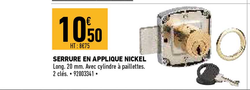 serrure en applique nickel