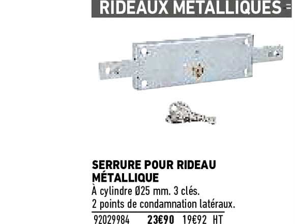 serrure pour rideau métallique