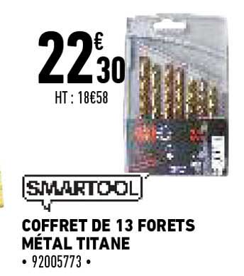 smartool coffret de 13 forets metal titane