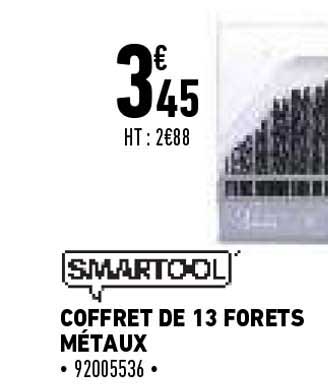 smartool coffret de 13 forets metaux