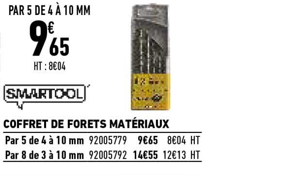 smartool coffret de forets materiaux