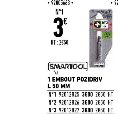 smartool embout pozidriv l 50 mm