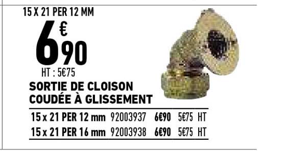 sortie de cloison coudée à glissement