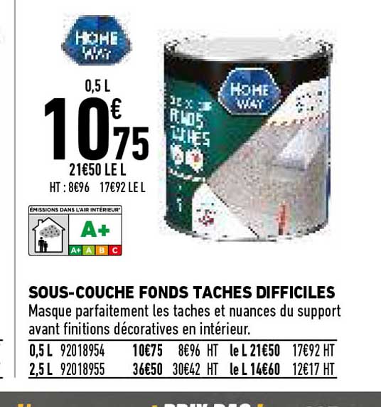 sous-couche fonds taches difficiles