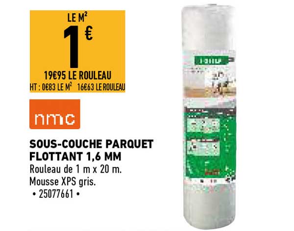 sous-couche parquet flottant 1,6 mm