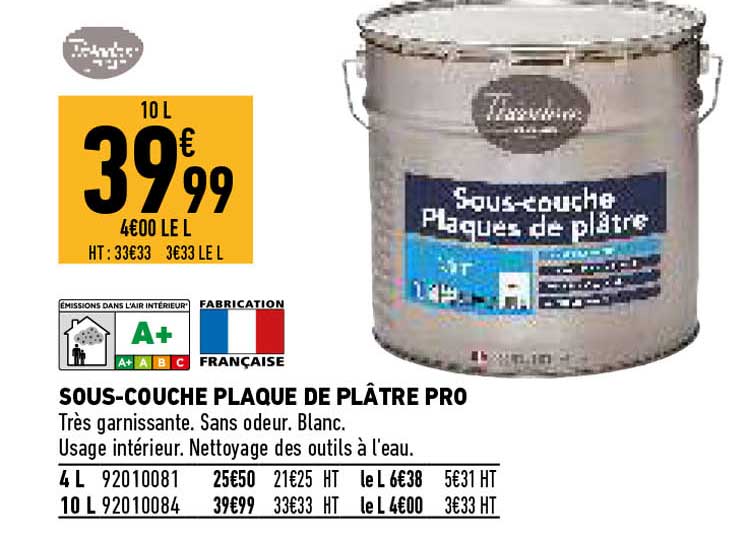 sous-couche plaque de plâtre pro