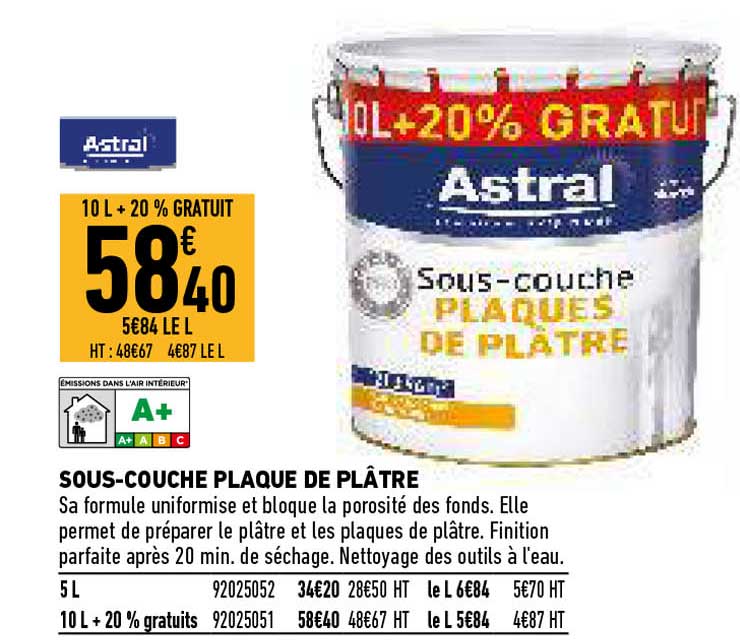 sous-couche plaque de platre