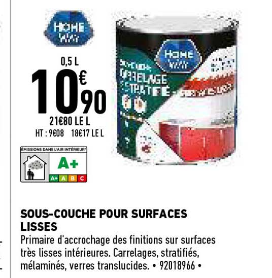 sous-couche pour surfaces lisses