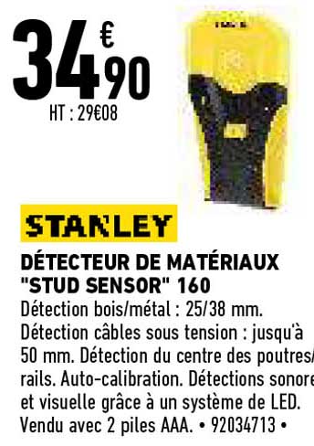 stanley detecteur de materiaux "stud sensor" 160