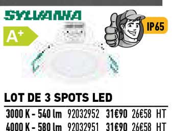 sylvania lot de 3 spots led