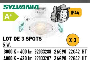 sylvania lot de 3 spots