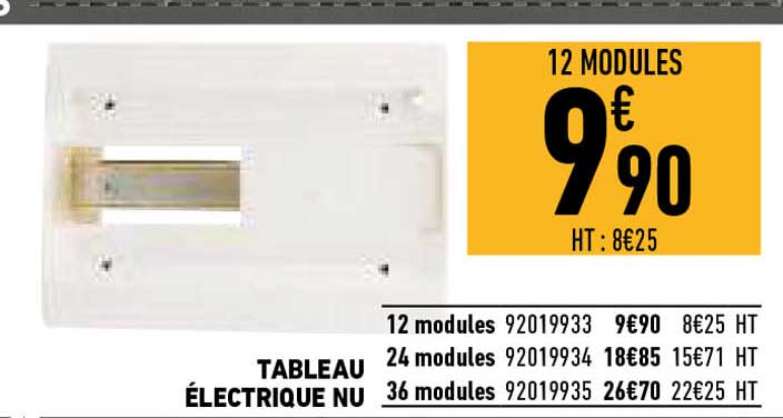 tableau électrique nu 12 modules