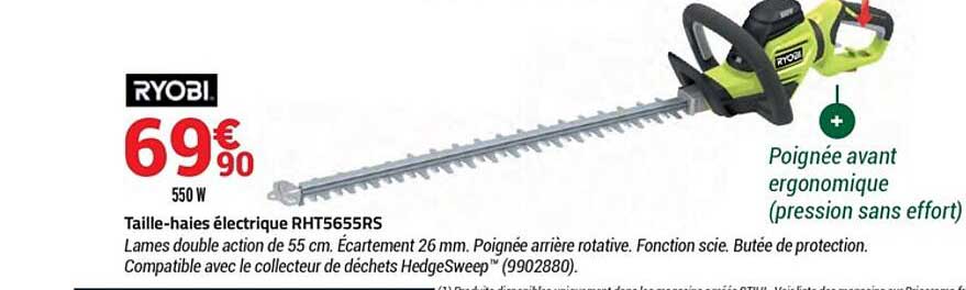 taille-haies électrique rht5655rs ryobi