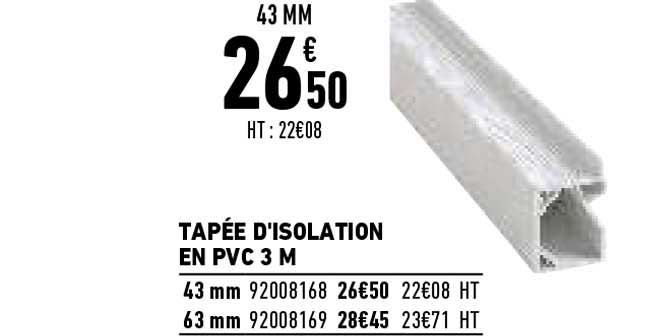 tapée d'isolation en pvc 3m