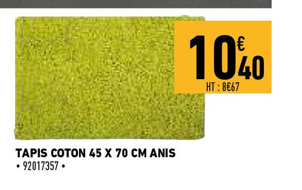 Tapis Coton 45 X 70 Cm Anis