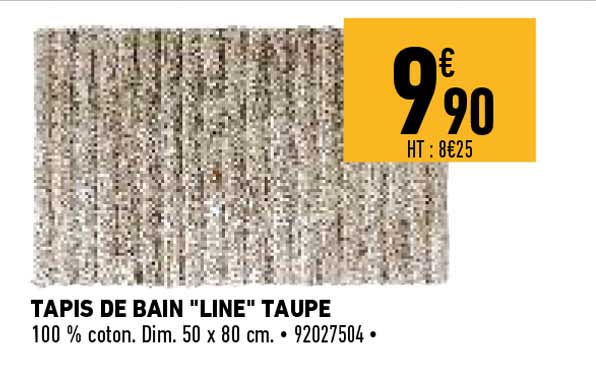 tapis de bain "line" taupe