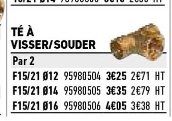 té à visser - souder