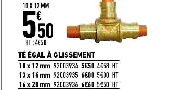 té égal à glissement