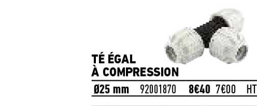 Té étal à Compression