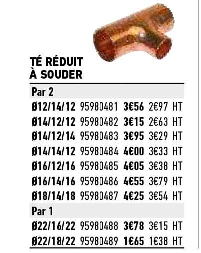 té réduit à souder