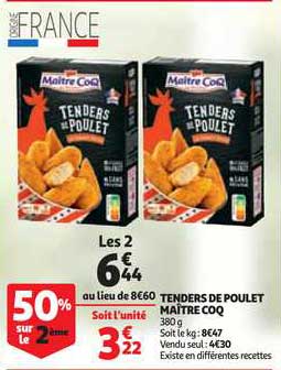tenders de poulet maitre coq