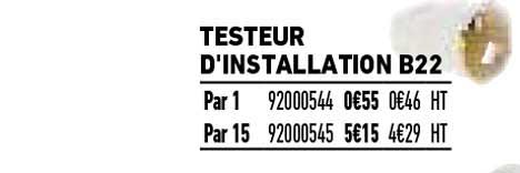 testeur d'installation b22