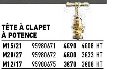 tête à clapet à potence