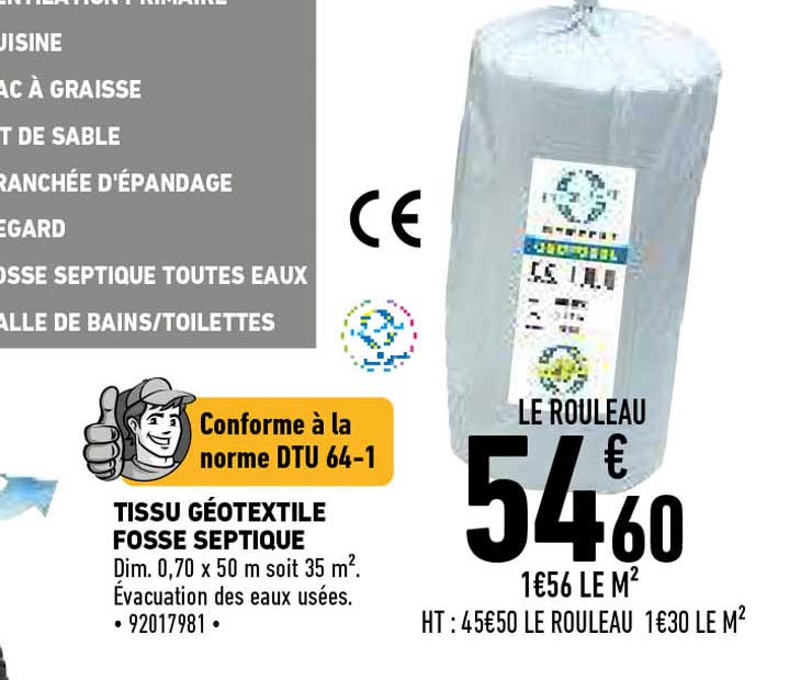 tissu géotextile fosse septique
