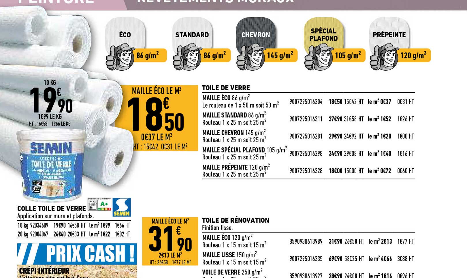 Toile De Verre, Toile De Rénovation, Colle Toile De Verre