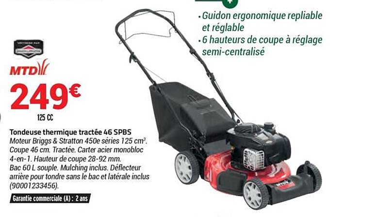 tondeuse thermique tractée 46 spbs mtd