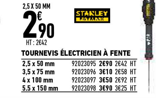 tournevis électricien à fente stanley fatmax