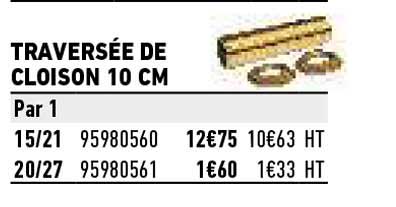 traversée de cloison 10 cm