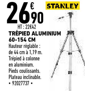 trépied aluminium 60-154 cm staley