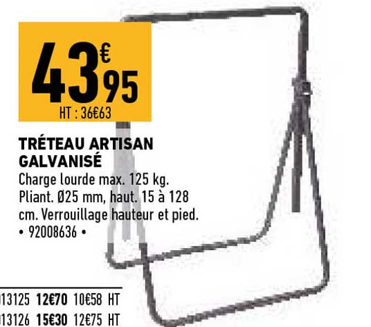 tréteau artisan galvanisé