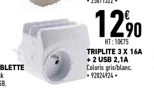 triplite 3 x 16a + 2 usb 2,1a