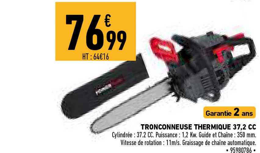 Tronçonneuse Thermique 37,2 Cc