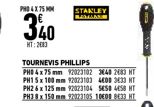 tournevis phillips stanley fatmax