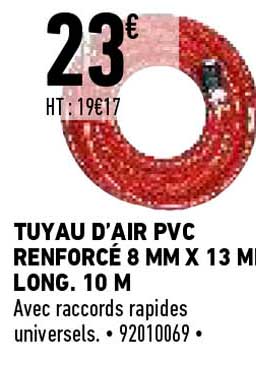 tuyau d'air pvc renforce 8 mm x 13