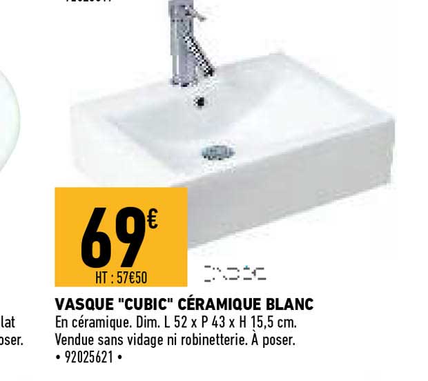 vasque "cubic" céramique blanc