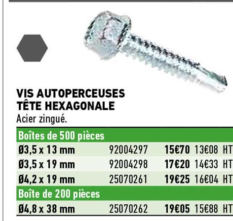 vis autoperceuses tête hexagonale