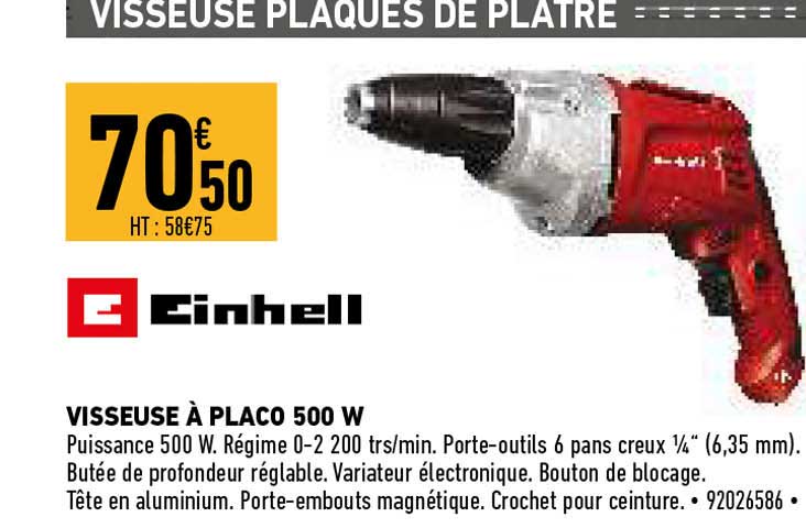 visseuse à placo 500 w einhell