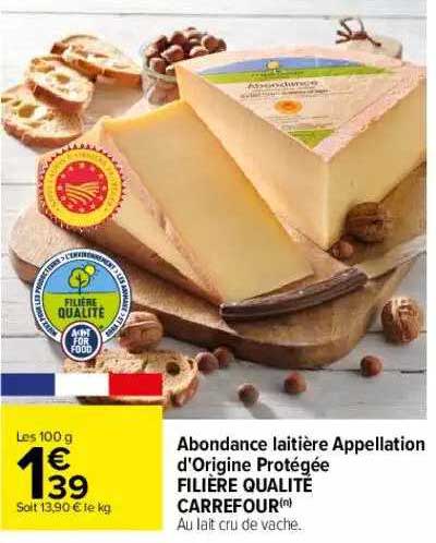 abondance laitière appellation d'origine protégée filière qualité carrefour