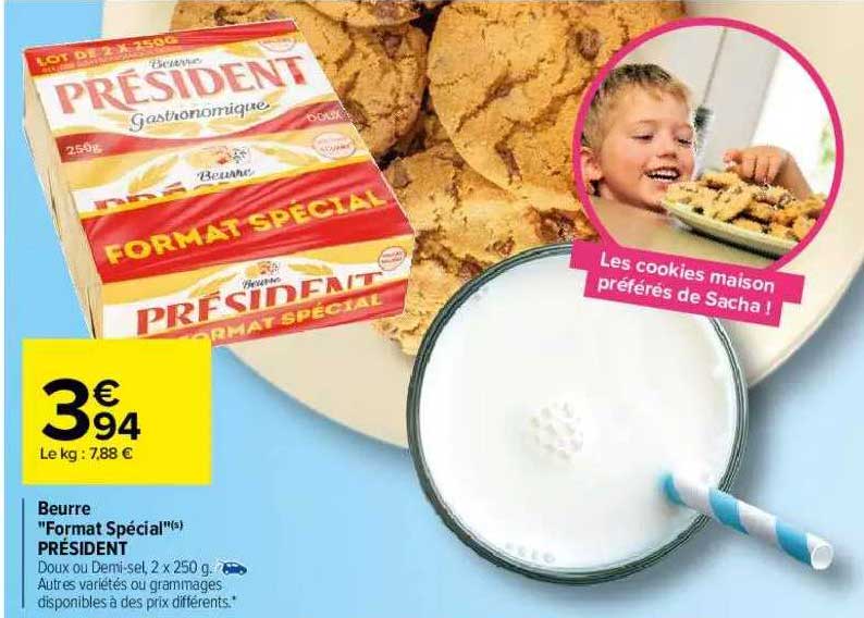 beurre "format spécial" président