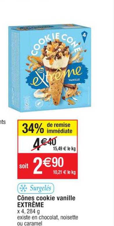Cônes Cookie Vanille Extrême