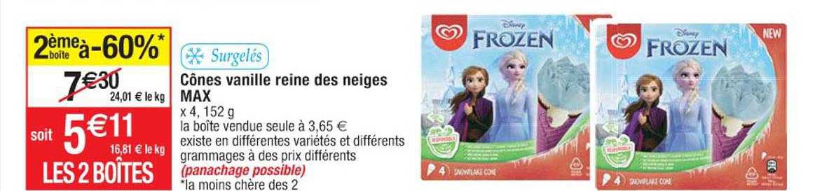 cônes vanille reine des neiges max