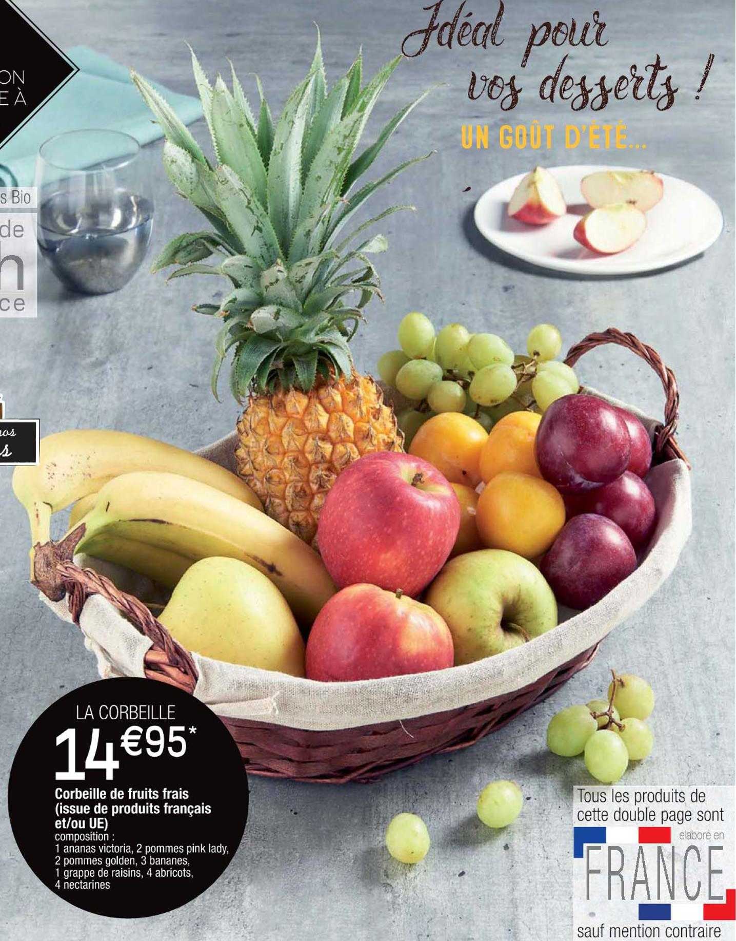 corbeille de fruits frais (issus de produits français et-ou ue)