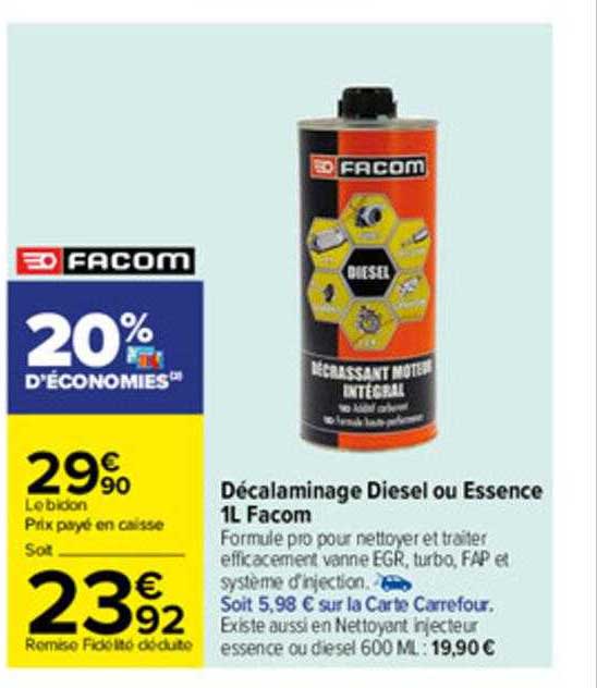 décalaminage diesel ou essence 1l facom