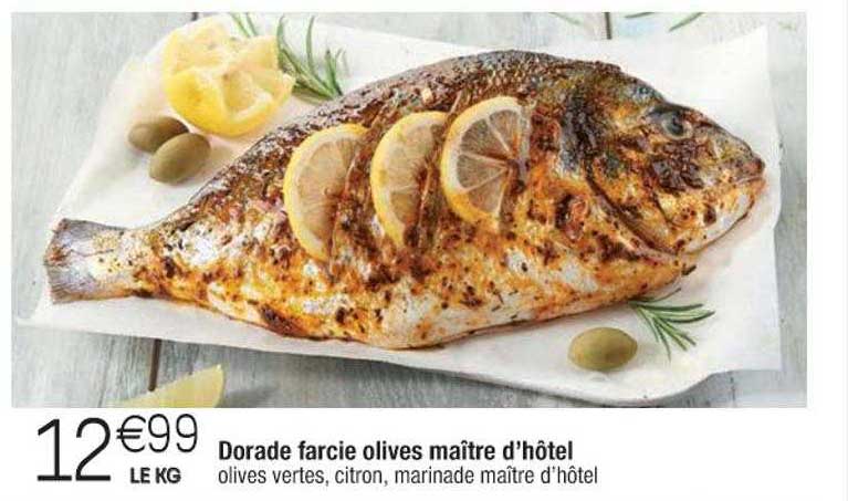 dorade farcie olives maître d'hôtel
