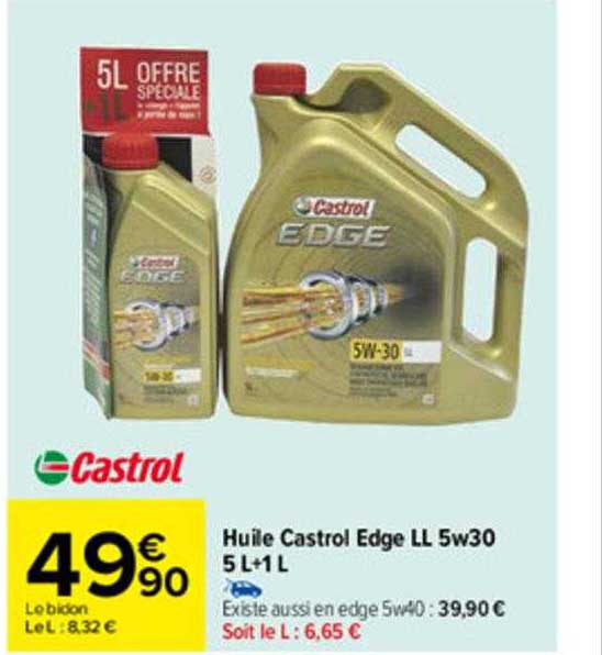 Huile Castrol Edge Ll 5w30 5l+1l
